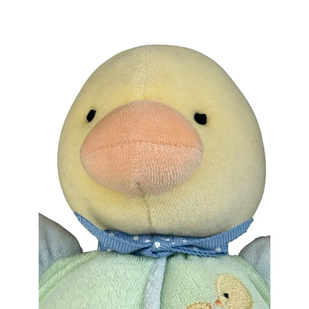 Carters Prestige Toy‎ Terry Cloth Color Block Plush Duck Sweet Baby Rattle 76116